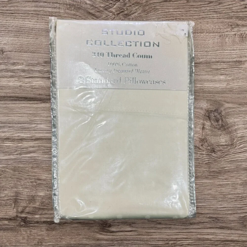 New STUDIO COLLECTION 310 Thread Count Luxury Jacquard Weave Pillowcases Set 2